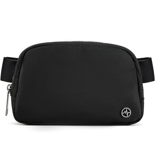 Pander Crossbody Belt Bag for Women and Men, Travel and Everyday Use, Black - color: Black