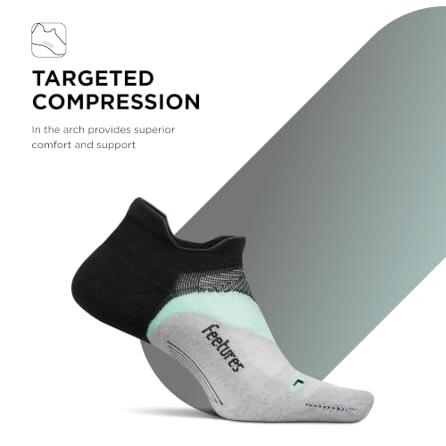 Feetures Elite Light Cushion No Show Tab Sock Wave - color: Mint Chip (1 Pair), size: Small