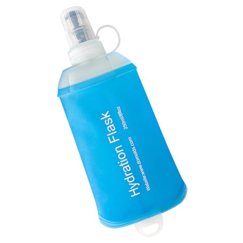 WILDREEDS 250ml Soft Flask, TPU Collapsible Soft Water Bottle for Hydration Pack, Running Vest, Folding Water Bottle for Hiking Cycling Climbing-1Pcs, Blue - color: 250ml Blue
