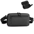 Crossbody Fanny Pack - 1.5L Small Sling Bag Water Resistant Handled Pouch with Adjustable Strap & D Ring for Travel Running Hiking EDC,Grey - color: Grey