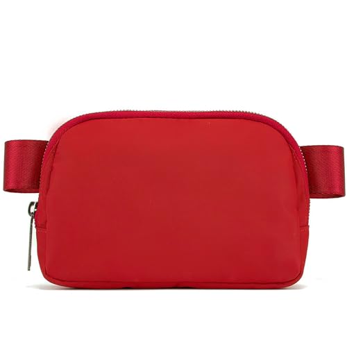 YOSHUYUKI Fanny Pack Cross Body Bag Small Crossbody Bags for Women Men Trendy Nylon Waterproof Mini Purse Travel Running Belt Lulu Dupes Bum Hip Chest Waist Pack Side Bag Must Have Red - color: Passion Red