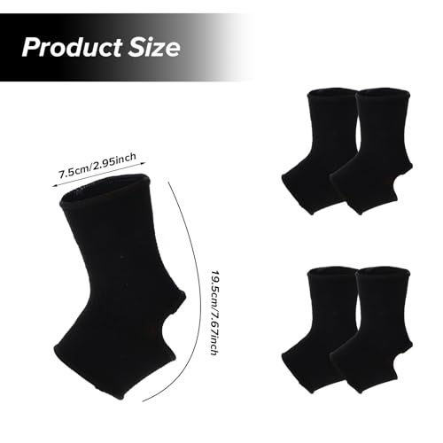 CIATBYYJ 2 Pair Kids Ankle Brace Stabilize Joints, Child Ankle Support Compression Sleeves,Knitted Ankle Support Brace Ankle Sleeve for Jogging Running Gymnast Fitness 7-12 Years Boys Girls (Black) - color: Black