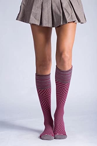 ja vie 76% Merino Wool Graduated Compression Socks for Women & Men (15-20mmHg) - color: Fuchsia, size: Small