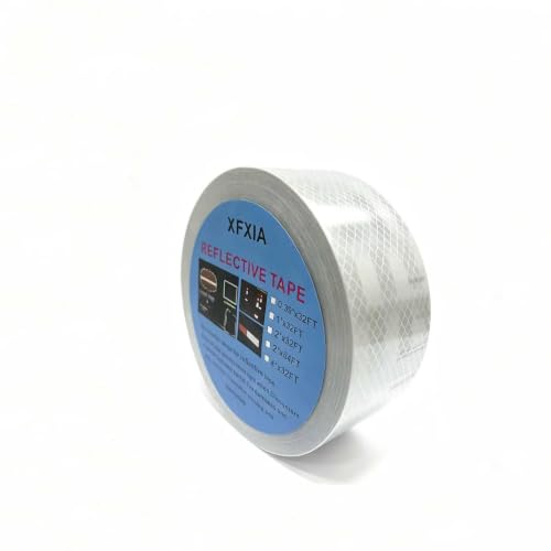Reflective Tape, Waterproof Self Adhesive Dot Safety Reflector - color: White, size: 2 Inch x 32.8 Feet