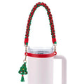 Water Bottle Handle Strap for Stanley Cup, Owala and Most 12-40oz Bottles - color: Christmas Green