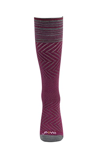 ja vie 76% Merino Wool Graduated Compression Socks for Women & Men (15-20mmHg) - color: Fuchsia, size: Small
