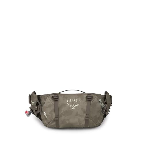 Osprey Seral Biking Waist Pack with Hydraulics Reservoir for Men & Women, Hydration Belt with Water Bladder - color: Pediment Grey Dust Print, style: 4l