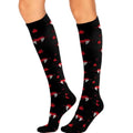 Compression Socks for Women Festival Knee High Socks Calf Stockings - color: Black Fangs, size: Large