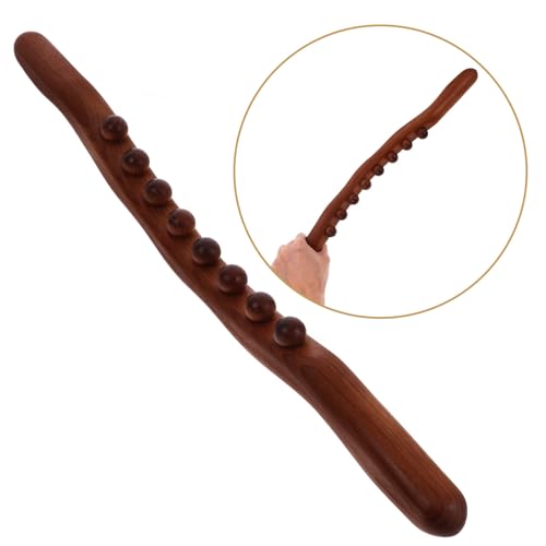Toyvian Wooden Massage Stick, 8 Bead Gua Sha Tool for Muscle Relief
