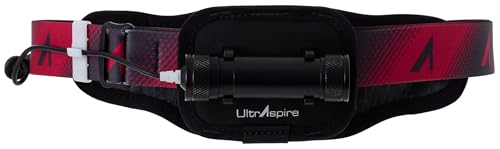 Ultraspire Lumen Collection Waist Light Belt | Aircraft Grade Aluminum Lightweight & IPX7 Waterproof Rating - 800 Solstice, Black/Red