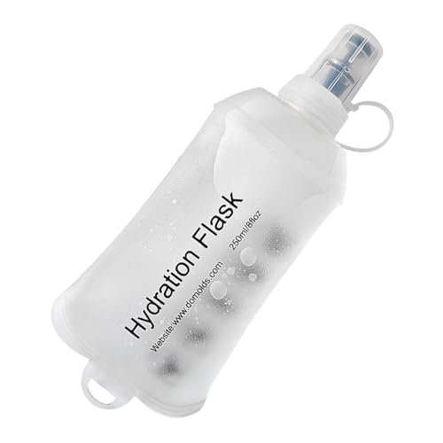 AXEN Soft Flask TPU Foldable Running Hydration Flask, Soft Collapsible Water Bottle for Hydration Pack Cycling Marathon Running Hiking - color: Clear-250ml