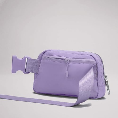 YOSHUYUKI Cross Body Fanny Packs for Women Fashion Waist Bag Pouch Nylon Small Travel Crossbody Bags Mini Purse Everywhere Belt Bag Bum Bag Adjustable Strap for Workout Running Hiking Lavender Fog - color: Lavender Fog