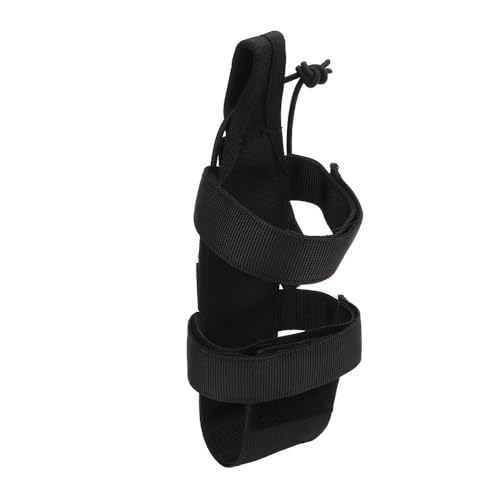 Nylon Water Bottle Holder with Adjustable Strap – Secure Anti-Falling Pouch for Hiking, Camping, Backpack Attachment, No Hands Outdoor Bottle Carrier - color: Black