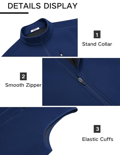 COOFANDY Mens Lightweight Golf Softshell Vests Windproof Sleeveless Jacket - color: Dark Blue, size: 3X-Large