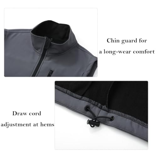 Msmsse Men's Outerwear Lightweight Vest Standing Collar Puffer Sleeveless Jacket for Hiking Running Golf - color: A-grey, size: Large