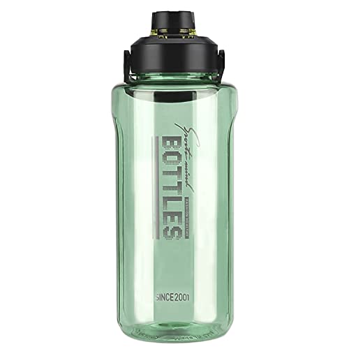 2L/64oz Green Half Gallon Water Bottle with Handle for Gym & Outdoors - color: green