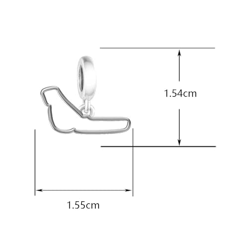F1&Famous Race Racetrack Charm for Bracelet Necklaces, S925 Sterling Silver Charms, UK Brazil Spain Race Track Charms Jewelry Racing Souvenirs Gift - color: Race Racetrack Q3910