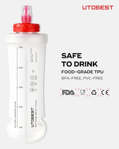 UTOBEST U/lab Soft Flask 500ml, Collapsible Water Bottle, 2 pcs