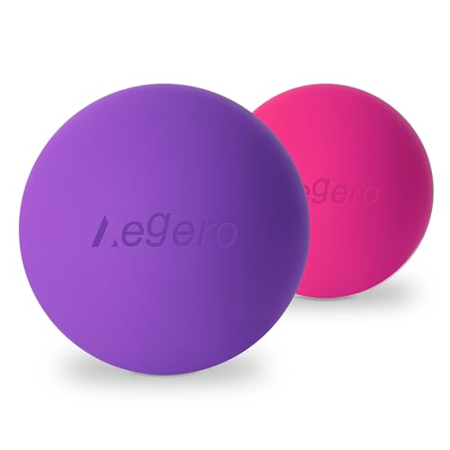 Massage Lacrosse Balls for Myofascial Release (2Pack, Rose Red and Purple) - color: Rose Red/Purple