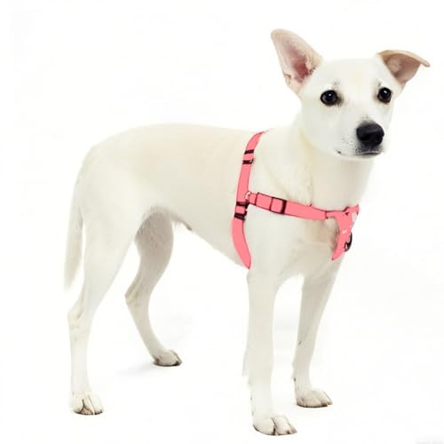 Dog Harness No Pull Outdoor Pet Harness Thickened Adjustable Chest Vest Escape Proof Heavy Duty Walking Dog Harness Reflective Control Hiking - color: Pink, size: Large