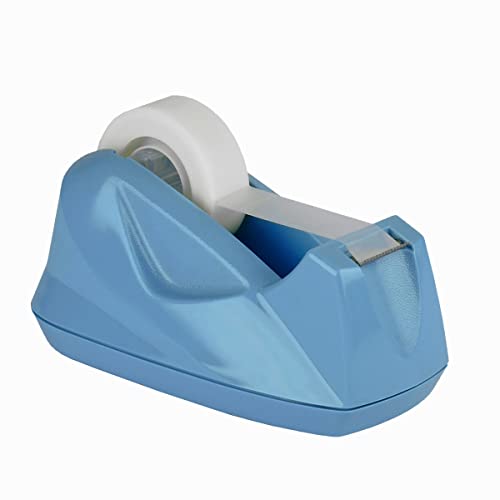 Acrimet Desktop Tape Dispenser, Premium, Non-Skid Base, Plastic, Light Blue - color: Solid Blue