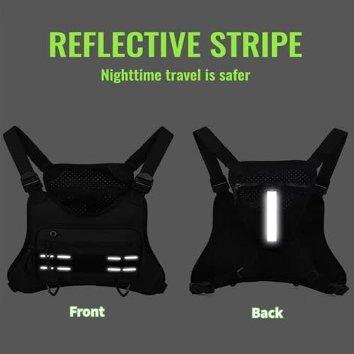 Running Chest Bag Tactical Running Vest with Pistol Holster Versatile Motorcycle Chest Pouch CCW Chest Pack