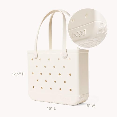 BOGG BAG Medium Tote – 15” x 12.5” x 5” – Essential Bags for Beach, Pool, Boat, Sports, Tailgating, Cruise, Travel - color: Coconut