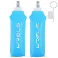WRELS Soft Running Water Flask Soft Flasks Collapsible Soft Water Bottles Small BPA-Free for Sports Hiking Hydration Pack 5oz/8oz/17oz(SKY BLUE,17oz*2) - color: Sky Blue, style: 500ml/17oz-2 Pack