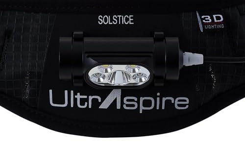 Ultraspire Lumen Collection Waist Light Belt | Aircraft Grade Aluminum Lightweight & IPX7 Waterproof Rating - 800 Solstice, Black/Red