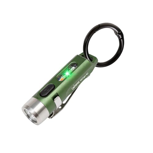M1 Mini EDC Keychain Flashlight Clip-on Light Portable Signal Safety Lamp - color: Army green