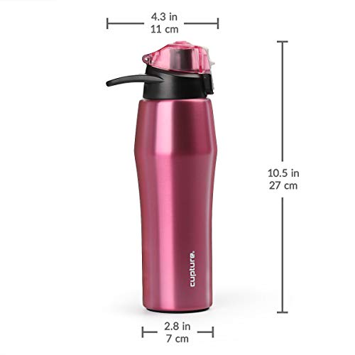 Cupture Action Bottle with Handle - Stainless Steel Vacuum-Insulated, 22 oz - color: Pink
