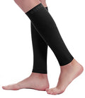 BSERA Calf Compression Sleeve Women, 2 Pairs 20-30mmHg Footless Compression Socks for Swelling Shin Splints Varicose Veins - color: Black, size: Large