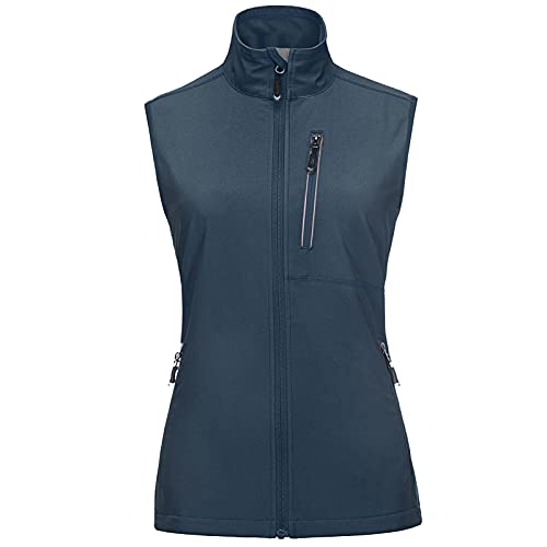 33,000ft Women's Lightweight Running Vest with 6 Pockets for Travel Golf - color: Midnight Blue, size: X-Small