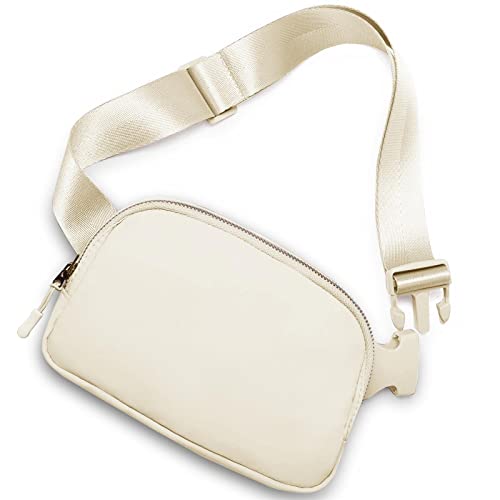 Amazerbst Belt Bag, Fanny Pack, Everywhere Belt Bag,40 Inch Adjustable Strap,for Women and Men,Waterproof - color: Beige