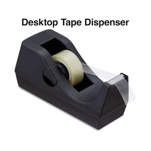 Staples Desktop Dispenser, 1" Core, Black, 18/Pack - style: 18 Pack