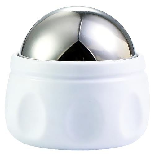 Massage Ice Roller Ball, Roller for Muscles Deep Tissue Cold & Heat Therapy - color: White