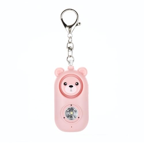 Personal Alarm for Women – 130dB Loud Rechargeable with Led Strobe Light, Self Defense Safety Alarm Keychain for Kids Elderly, Safe Sound Emergency Siren in Danger - color: Pink