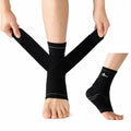 ABIRAM Copper-Infused Ankle Brace Compression Sleeve with Adjustable Strap - color: Copper Black, size: Large