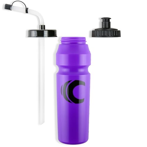 Cannon Sports 1 Liter Sports Water Bottle, 2 Lids, BPA-Free (Purple) - color: Purple