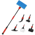 hygger Easy Clean Fish Tank Cleaner, 6 in 1 Aquarium Cleaning Tools Kit with Extendable Handle Algae Scraper Sponge Scrubber Firm Scrub Brush Fish Net Gravel Rake for Acrylic & Glass Tank - size: M(Extendable Handle)