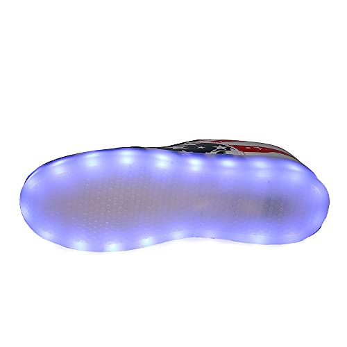 YuanRoad Unisex LED Light Up Shoes with USB Charging Glowing Luminous LED Sneakers - color: Blue, size: 7.5 Women/6 Men