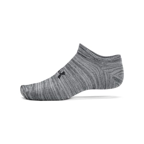 Under Armour Unisex Adult Essential No Show Socks (6-Pairs) - color: (025) Castlerock / Castlerock / Anthracite, size: Large