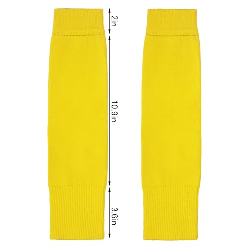phnydreg 3 Pairs Leg Sleeve Shin Pre Cut Socks for Kids Youth Men Women Soccer Running Cycling - color: Yellow