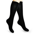 SocksLane Cotton Compression Socks, 15–20 mmHg Graduated Support, Knee-High Medical Compression (Black M/L) - color: Black, size: Medium/Large (1 Pair)