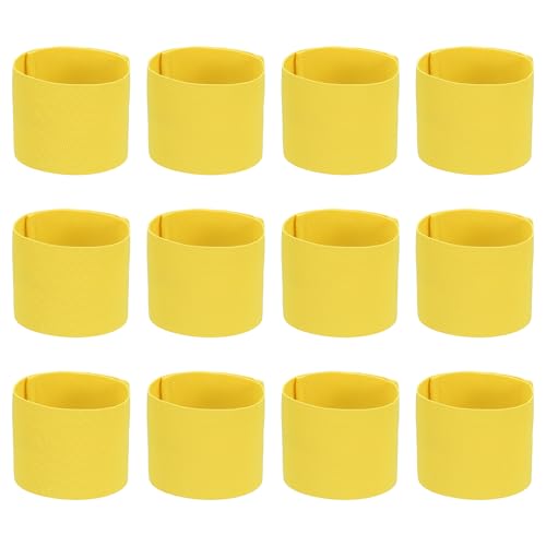 Soccer Captain Armband Elastic Wrist Arm Bands Adjustable Player Team Leader Anti-Slip Badge Sports Accessories - color: Light Yellow