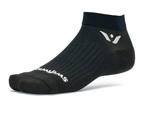 Swiftwick ASPIRE ONE Running & Cycling Socks, Breathable, Compression Fit - color: Black, size: Large
