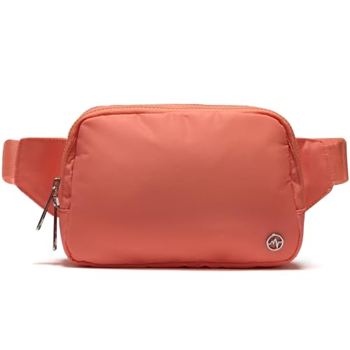 Pander Belt Bag Large 2L, Nylon Fanny Pack Purse for Women and Men with Adjustable Strap - color: Dark Salmon