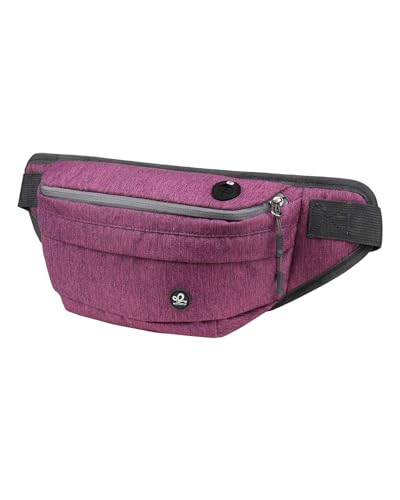 WATERFLY Fanny Pack Waist Bag: Large Crossbody Fannie Bum Belt Bag Hip Phanny Pack for Men Women Outdoor Sport Hiking Traveling Walking - color: Purple
