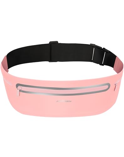 Running Belt for Women & Men-Ultra Light Slim Running Belts - color: Pink