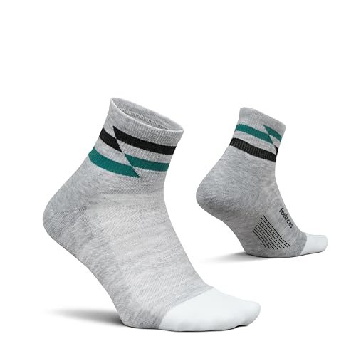 Feetures Elite Max Cushion Quarter Running Sock, 1 Pair - color: Gray Track (1 Pair), size: X-Large